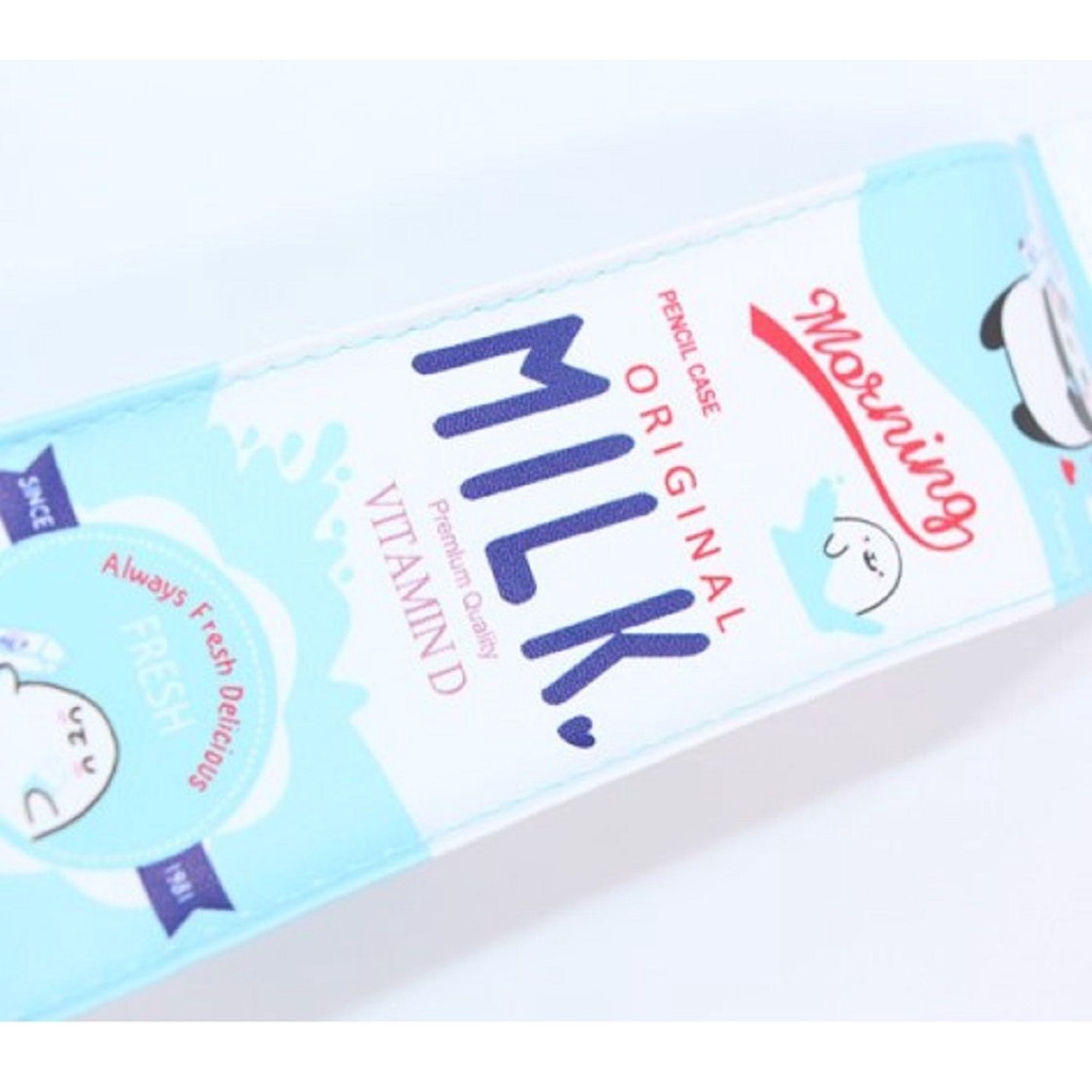 1 Túi Đựng Bút Chì Hình Hộp Sữa Dung Tích Lớn Chống Thấm Nước Ốp