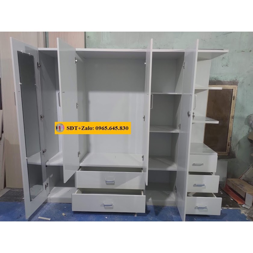 Tủ Nhựa Đài Loan 4 Cánh 1 Kệ Màu Trắng (Kính Trong Dài)  N215 | BigBuy360 - bigbuy360.vn