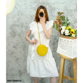 Đầm suông cánh tiên viền bèo QC (Ảnh thật)