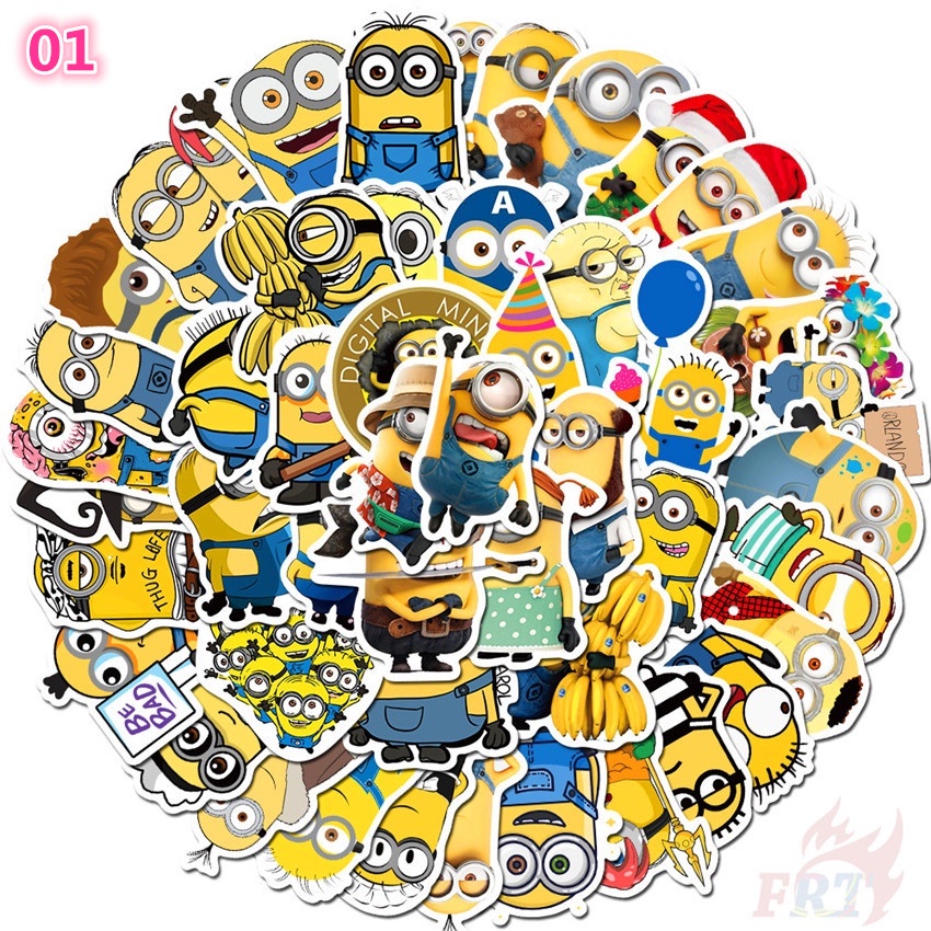 50 Cái / Bộ ❉ Hình Dán Minions ❉ Sticker Dán Tường Chống Thấm Nước Họa Tiết Doodle Hợp Thời Trang