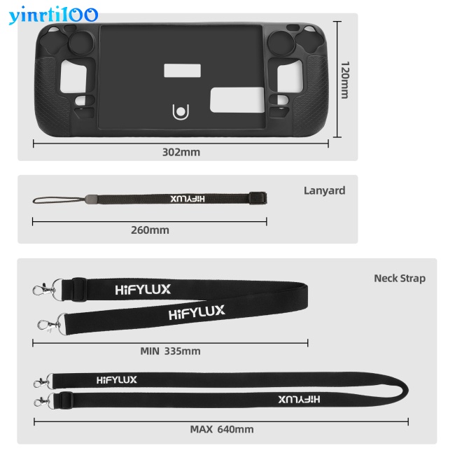 Vỏ Bọc Silicon Chống Trầy Chống Trượt Kèm Dây Đeo Cho Máy Chơi Game Hơi Nước Yinrti100