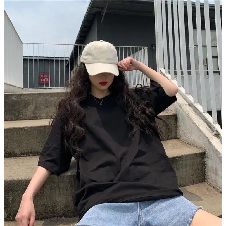 Áo Phông Thun Nữ Nam Unisex Màu Đen Trắng Basic Cổ Tròn Phom Rộng Ngắn Tay Chất Mềm Co Dãn Thấm Mồ Hôi Hàng Quảng Châu