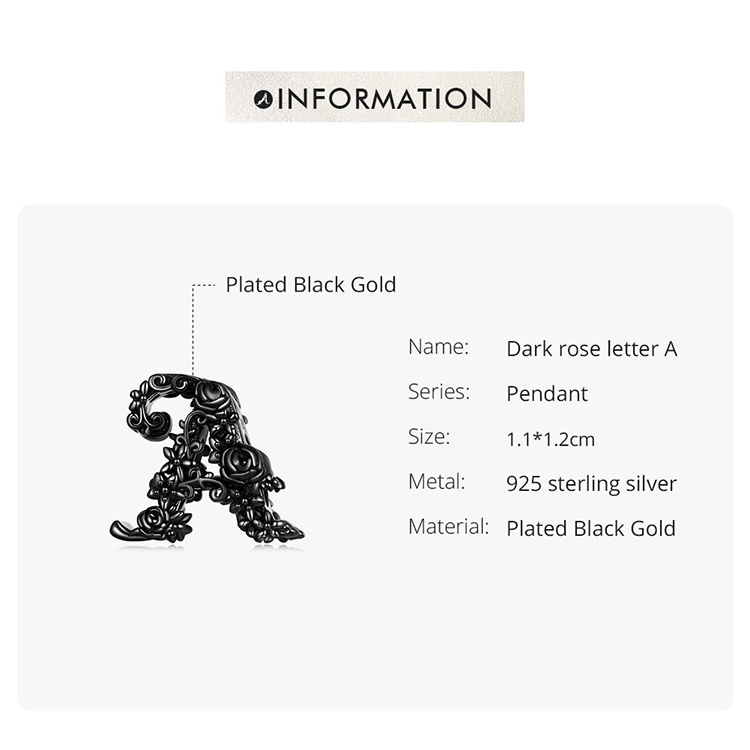 Mặt vòng tay BAMOER bạc 925 hình trái tim/ hoa hồng/ bướm chữ cái DIY dành cho nữ