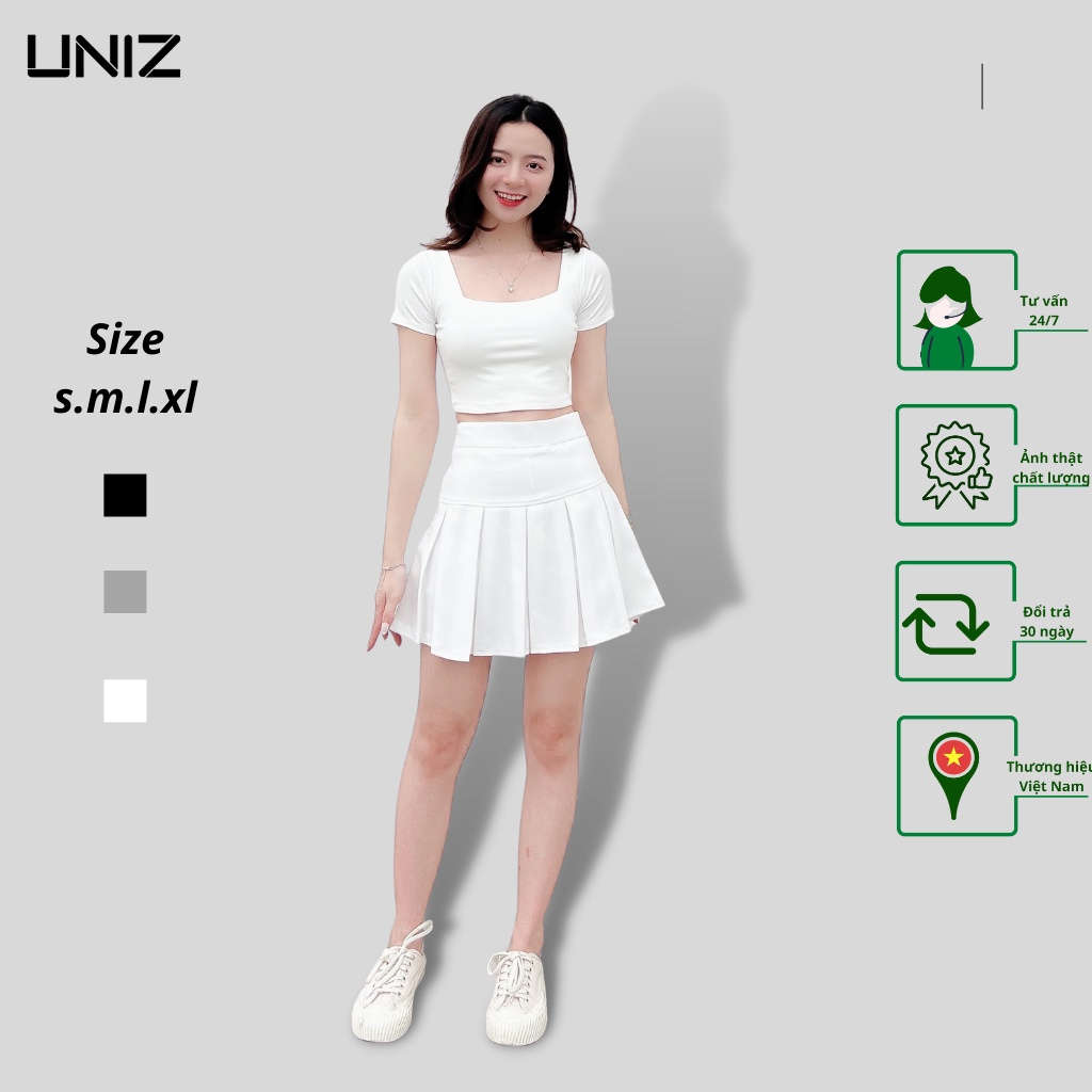 Chân Váy Xếp Ly Bản To phong cách Hàn Quốc.trẻ trung.năng động UNIZ CV305