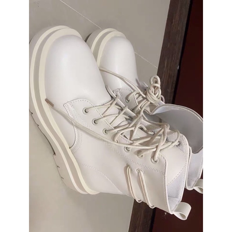 (Hàng Sẵn) Giày Bốt buộc dây ulzzang , Boot cổ lửng da mềm 2 dây sau | BigBuy360 - bigbuy360.vn