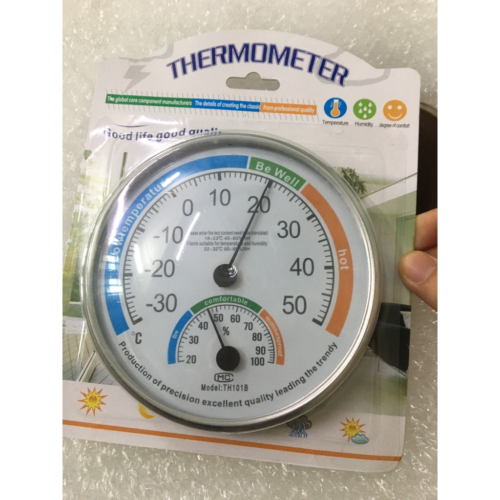 Nhiệt ẩm kế cơ học đo độ ẩm và nhiệt độ Anymetre THEMOMTER có thể để bàn hoặc treo tường mới nhất 2020