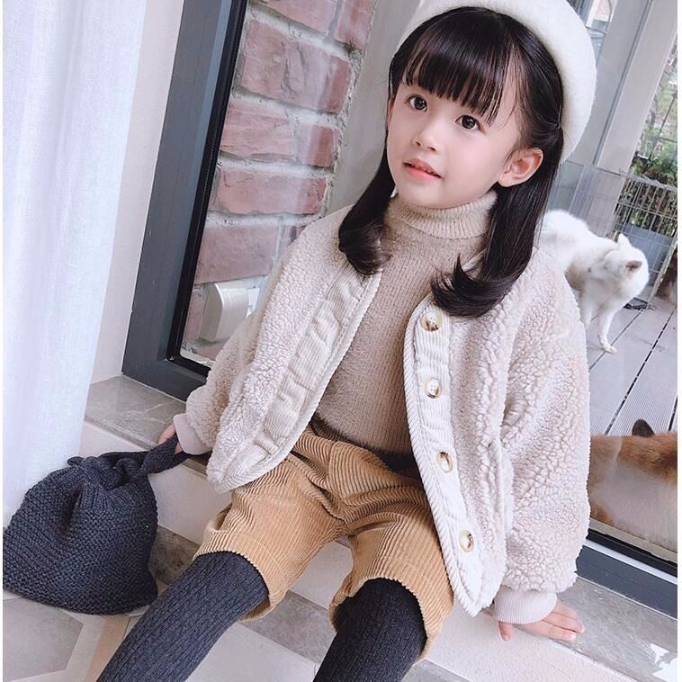 Áo khoác lông cừu lót nhung giữ ấm trong mùa đông dành cho em bé