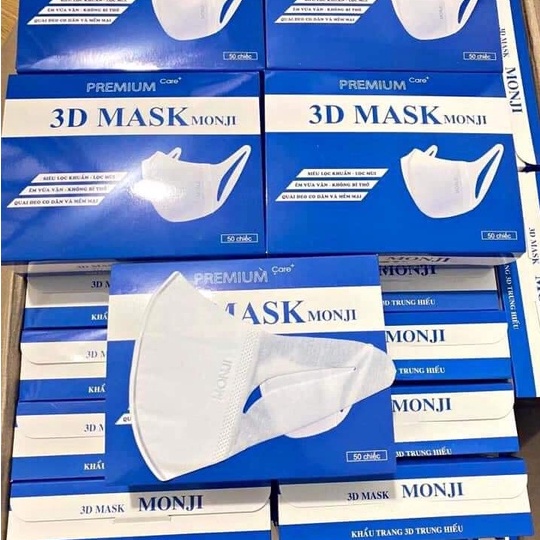 [Hộp 50 chiếc] Khẩu Trang 3d Uni mask, Monji chính hãng kháng khuẩn