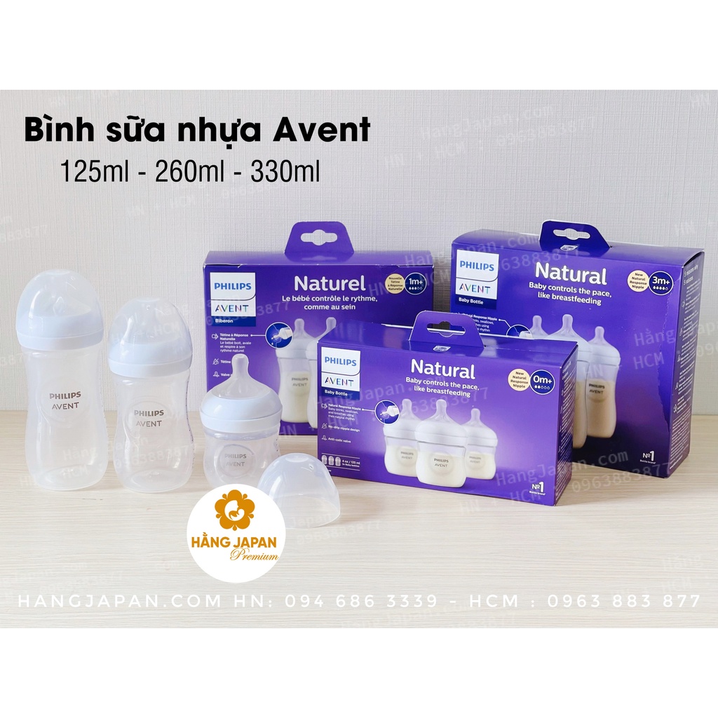 Bình sữa mô phỏng tự nhiên cho bé Philisp Avent 60ml/125ml/260ml/330ml