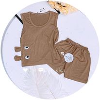 Bộ ba lỗ thun lạnh tai thú minky cho bé trai bé gái chất vải petit loại đẹp