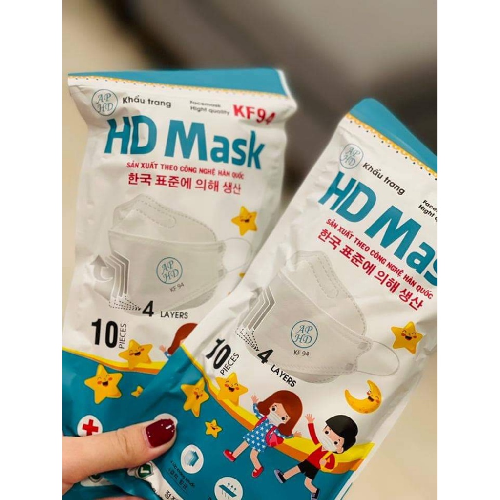 Khẩu Trang Trẻ Em HD MASK KIDS KF94 Hasu Kids, Khẩu Trang Kháng Khuẩn Cho Bé Từ 01 - 12 Tuổi