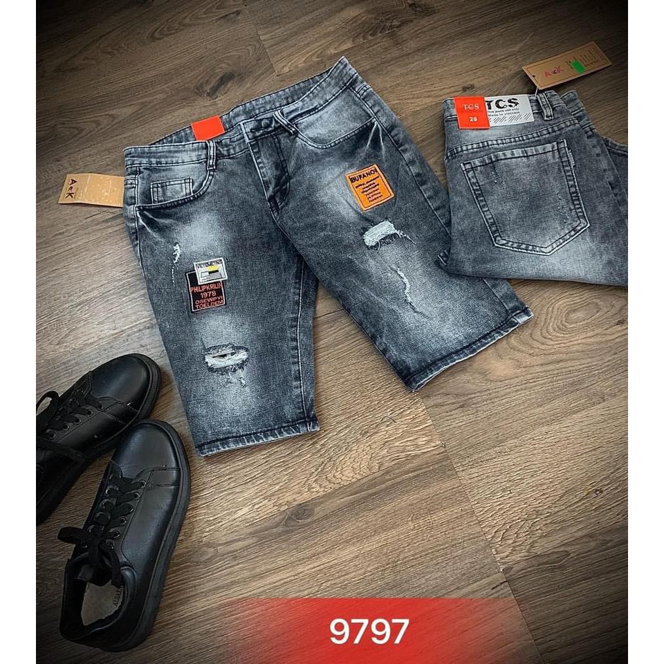 Quần Short Nam chất Jean co dãn Màu xanh, Quần Đùi Nam Phong Cách Trẻ Trung  MuradFashion MS23096