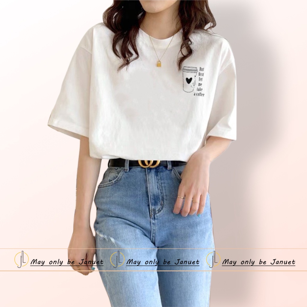 Áo Thun Nữ Januet Form Rộng Freesize In Hình A Coffee JA001
