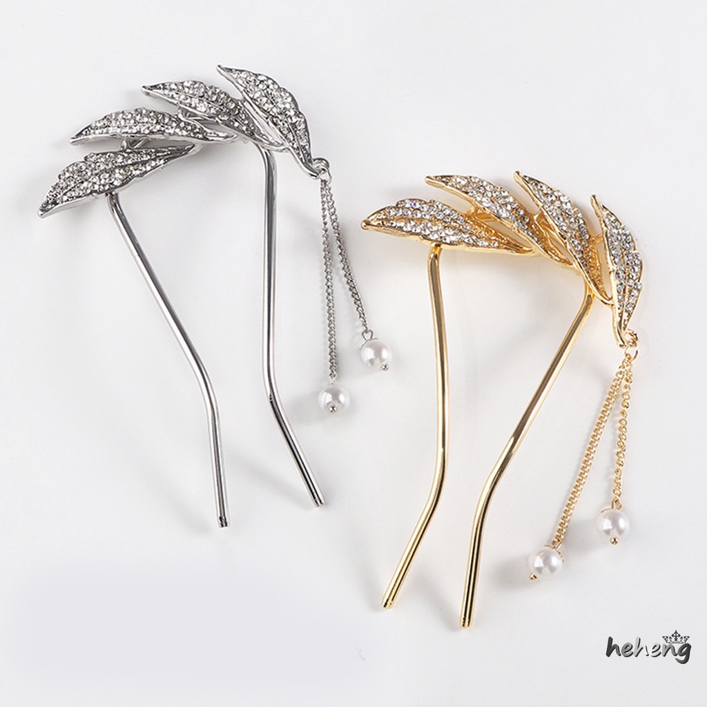 Trâm Cài Tóc Chữ U Hình Chiếc Lá Bằng Hợp Kim