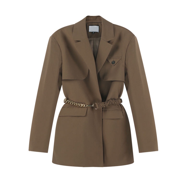Áo khoác blazer thu đông kèm đai đẹp sang trọng 2022