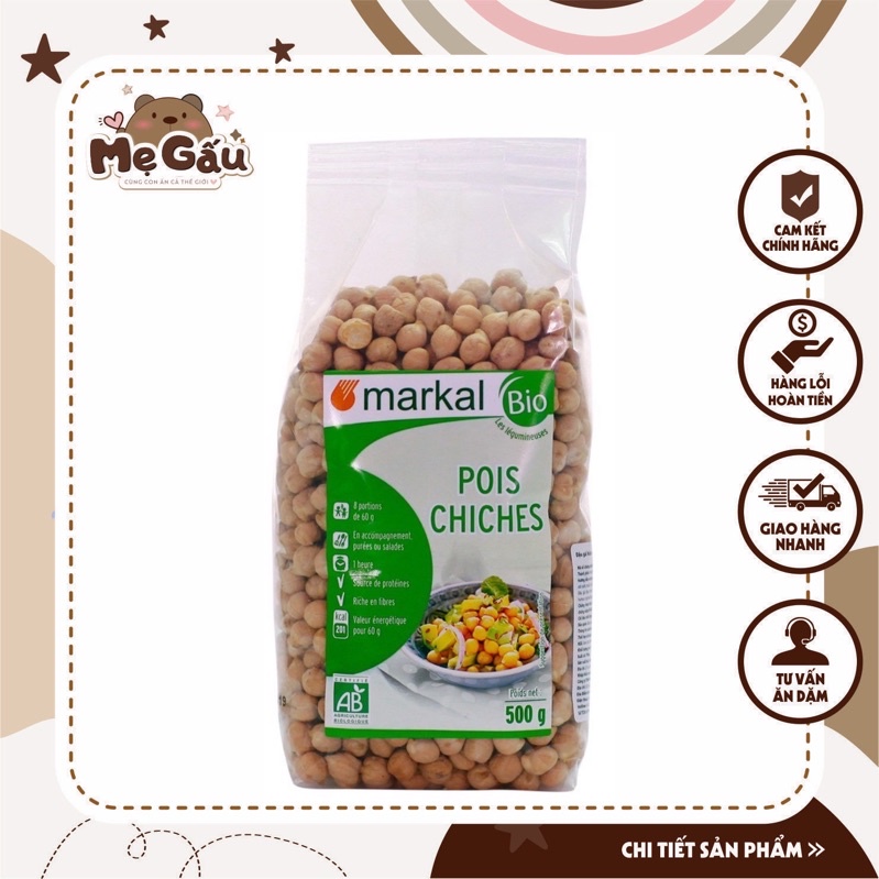 Đậu gà hữu cơ Markal 500g - cho bé từ 8m+