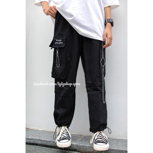Quần Jogger Kaki Túi Hộp Có Dây Xích Cá Tính Cực Chất