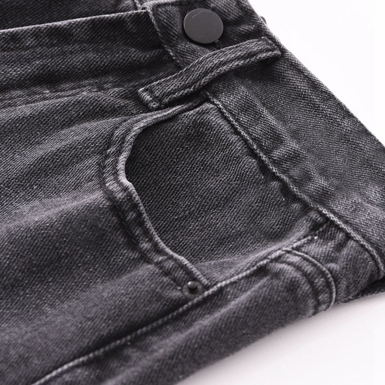 COZOK Quần Đùi denim Rách Dáng Rộng Lưng Cao Thời Trang