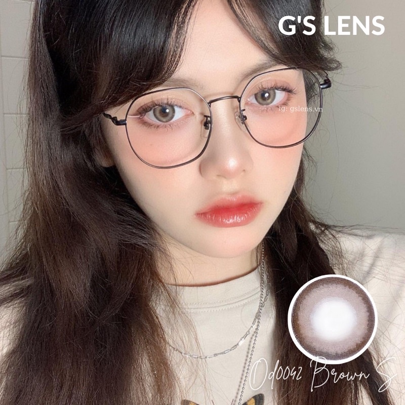 Lens Mắt Kính Áp Tròng Tự Nhiên Giãn Nhẹ Size S 14.2mm Có 0 Đến 6 Độ Cận OD0042 Brown G'S LENS