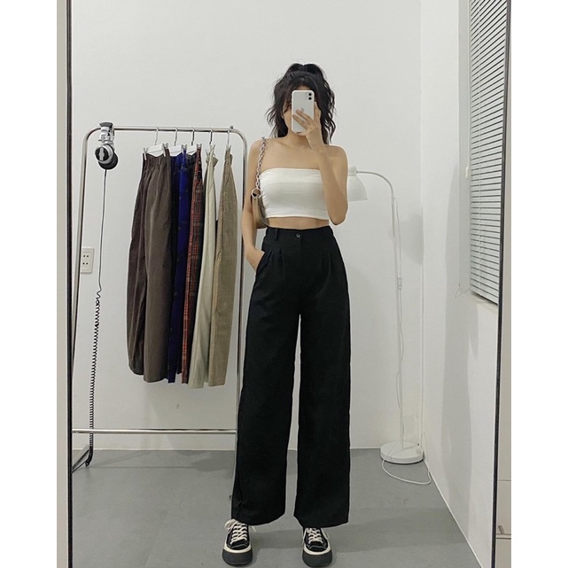 Quần tây suông lưng thun nữ I HHVINTAGE