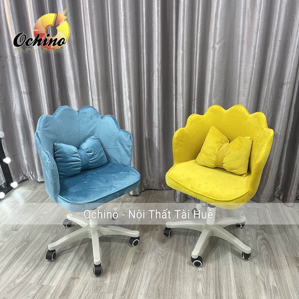 Ghế Xoay Học Sinh Mẫu Vương Miện Tặng Kèm Gối Nơ Xoay 360 Độ Và Nâng Cao Thấp (Hàng Có Sẵn)