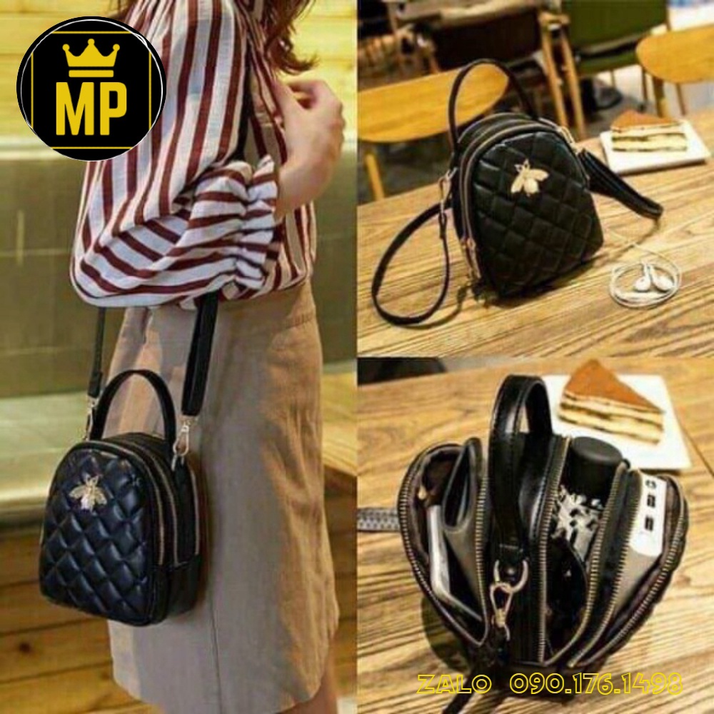 ❤️𝙁𝙍𝙀𝙀𝙎𝙃𝙄𝙋❤️ Balo Nữ Mini ♥️FREESHIP♥️ Balo Con Ong Đeo 2 Dáng