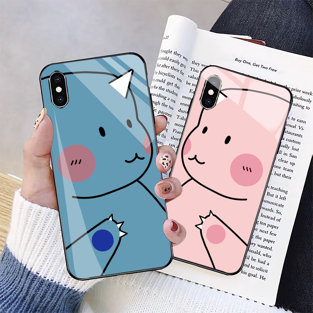Ốp lưng iphone kính cặp đôi hình tê giác case 14plus 14 pro max 13 12 promax 11 mini 6 6s 7 8 plus x xr xs Se