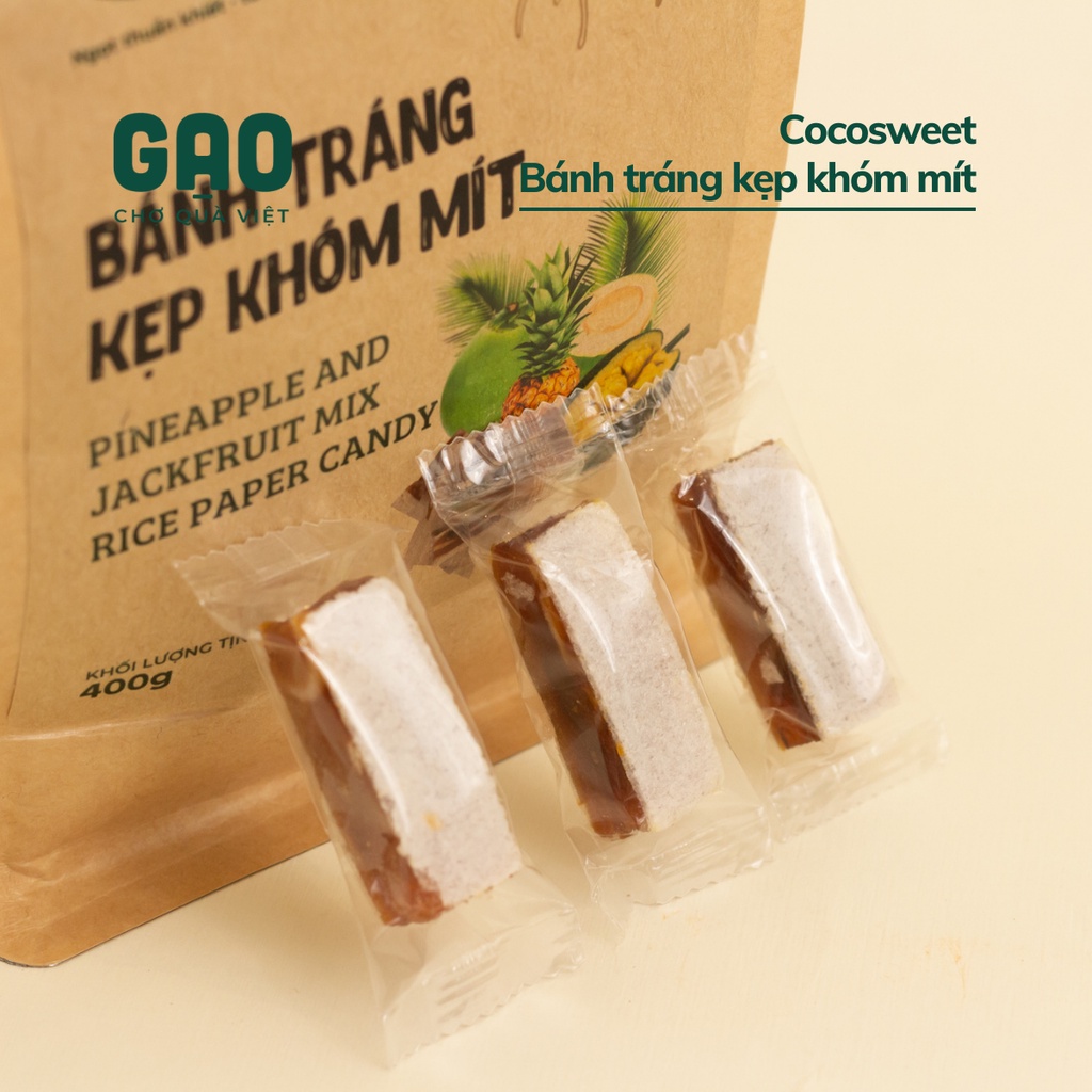 Bánh tráng kẹp khóm mít đặc sản Bến Tre - Cocosweet - Túi 400g