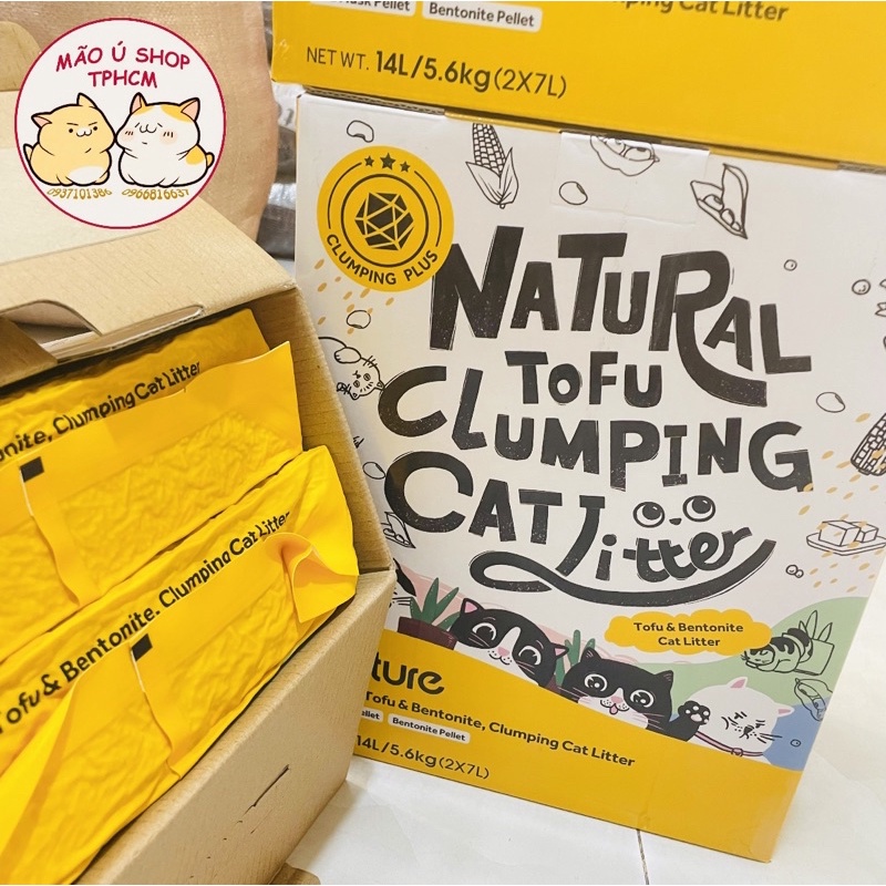 CÁT CATURE ĐẬU NÀNH (HỘP 6L)-CÁT HỮU CƠ CHO MÈO -NATURAL TOFU CLUMPING CAT LITTER