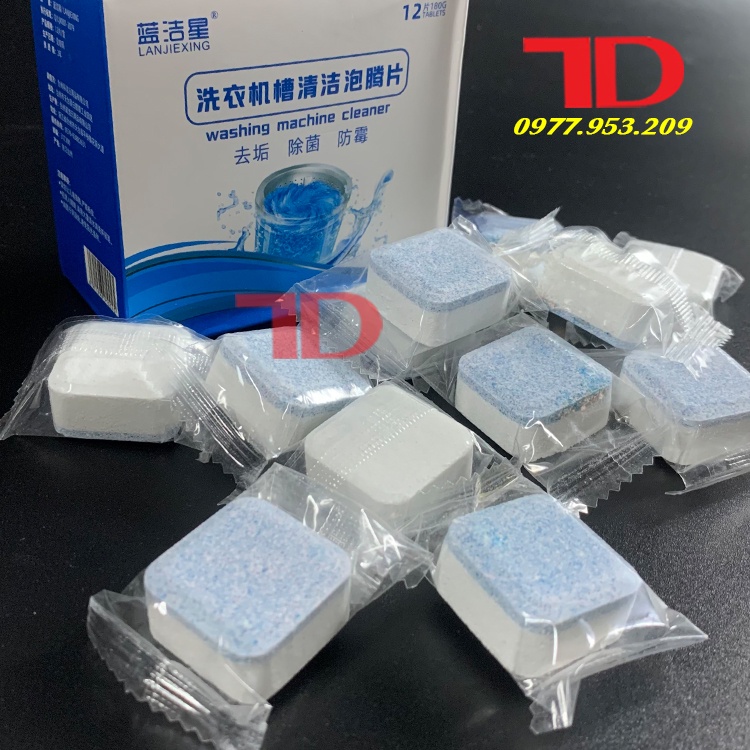 Viên Tẩy Vệ Sinh Lồng Máy Giặt Diệt khuẩn và Tẩy chất cặn Lồng máy giặt