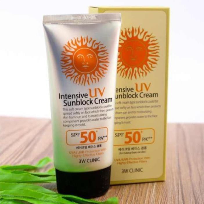 Kem chống nắng [Dùng Là Mê -Hàng Auth] Kem chống nắng 3W Clinic Intensive UV Sunblock Cream SPF 50 PA+++ 70ml