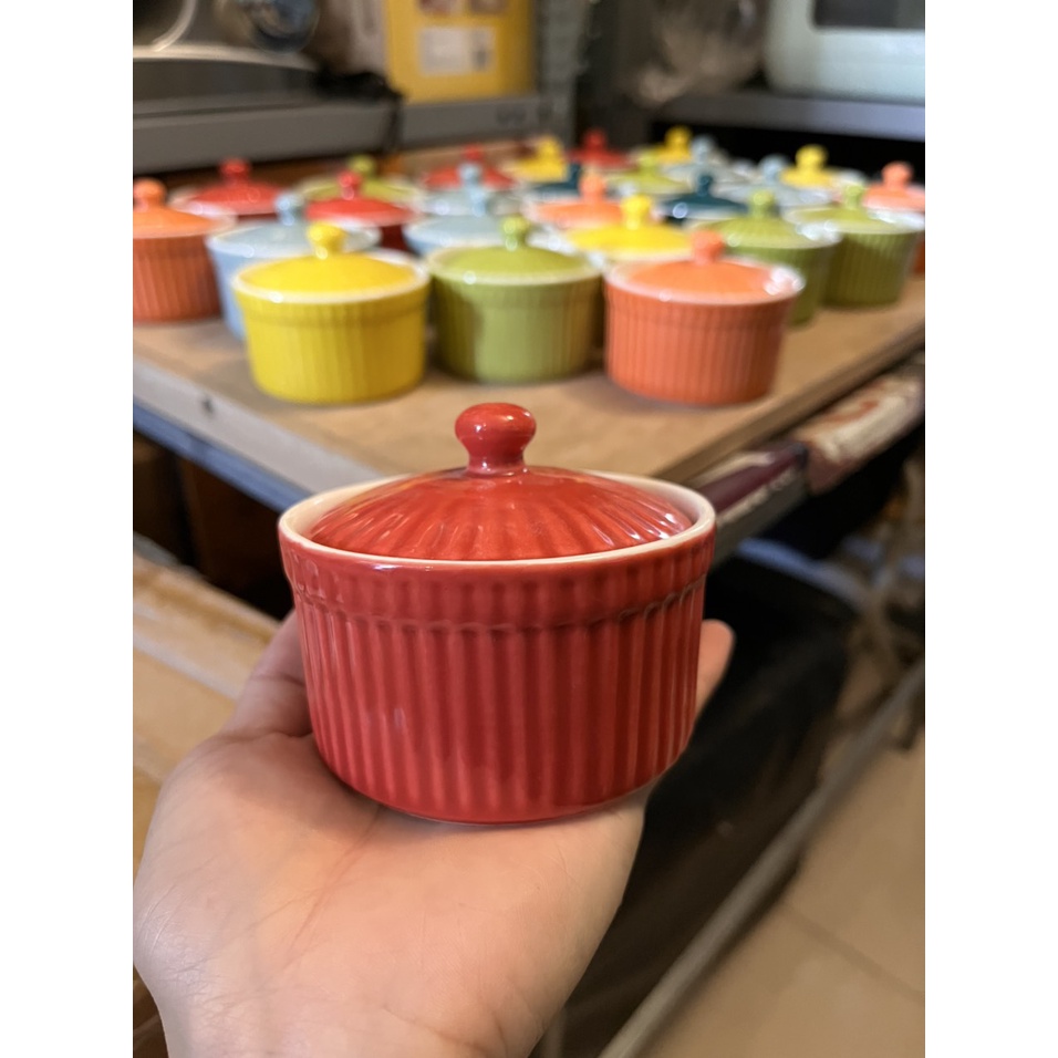 Hũ sứ cốc khuôn Ramenkin có nắp đậy làm caramen nướng bánh