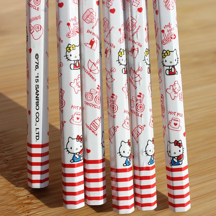 Bộ 6 Bút Chì Gỗ Hình Hello Kitty Xinh Xắn