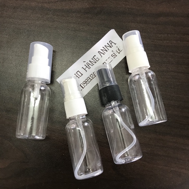 20 chai xịt phun sương màu đen , trắng 30ml/50ml - combo 20 chai nhựa trong suốt 30ml/50ml xịt phun sương-chiết mỹ phẩm