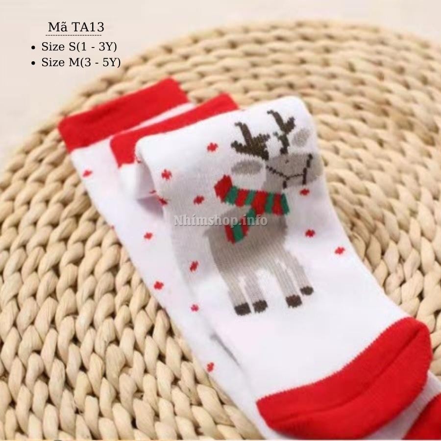 Tất Noel cho bé trai bé gái cotton mềm kháng khuẩn phù hợp với trẻ em 1 đến 5 tuổi phong cách Hàn Quốc TA13