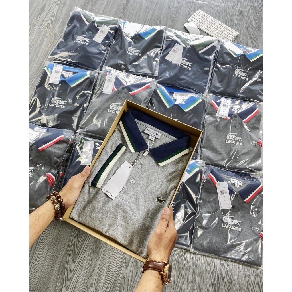 Áo Thun Nam Polo LACOSTE VIỀN Form Regular Made In France Vải Mềm Mịn Mát Cao Cấp DV 3 Màu, Hàng Xuất Xịn