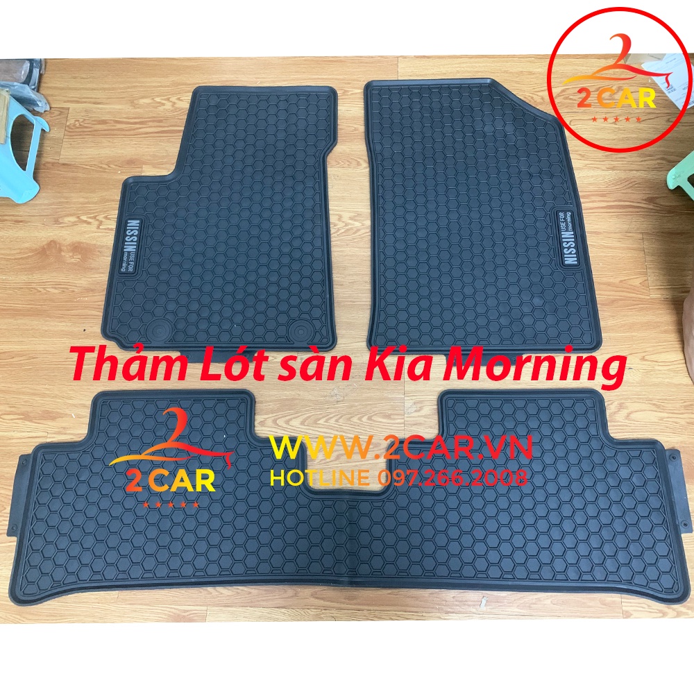 Thảm sàn, lót sàn xe KIA MORNING chất liệu cao su đúc không mùi, không thấm nước – Mẫu mới