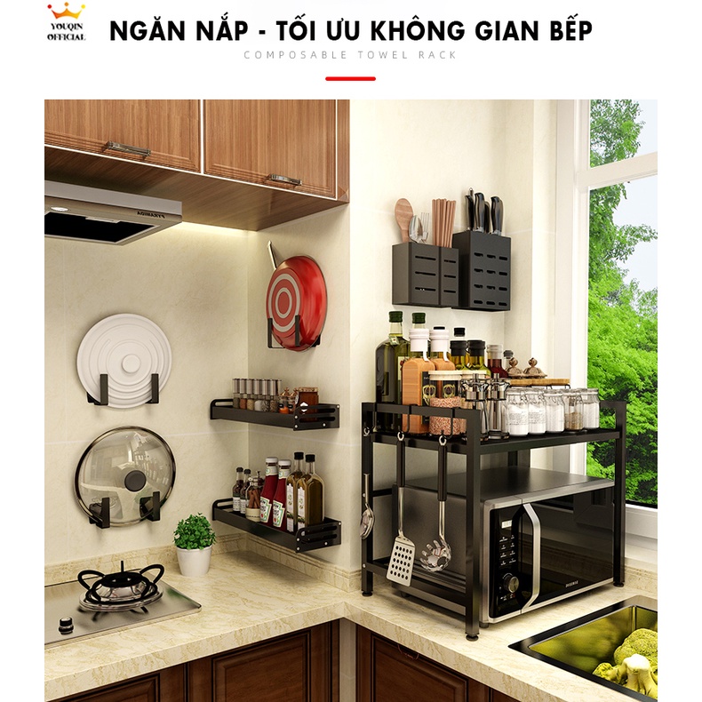 Giá Móc Treo Đồ Nhà Bếp - YouQin Phong Cách Hiện Đại Bắc Âu, Chất Liệu Thép Không Gỉ, Dán Keo Siêu Chắc, Không Khoan Đục