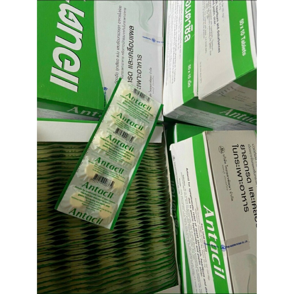 Viên nhai chống ợ chua đầy hơi, giúp tiêu hóa tốt Antacil Thái Lan