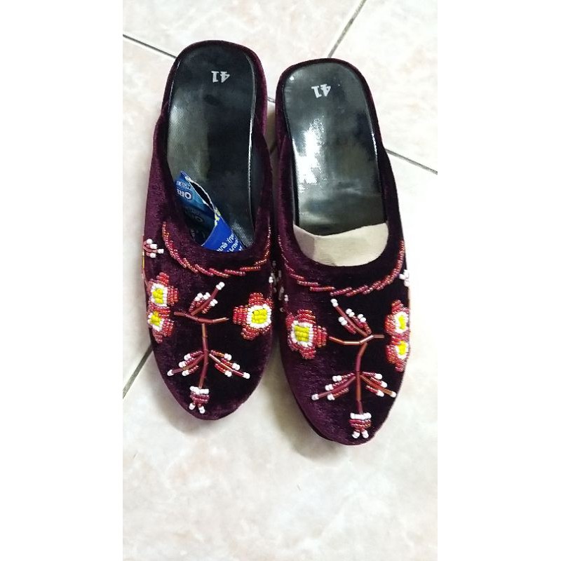 Dép nhung nữ cao 3 phân