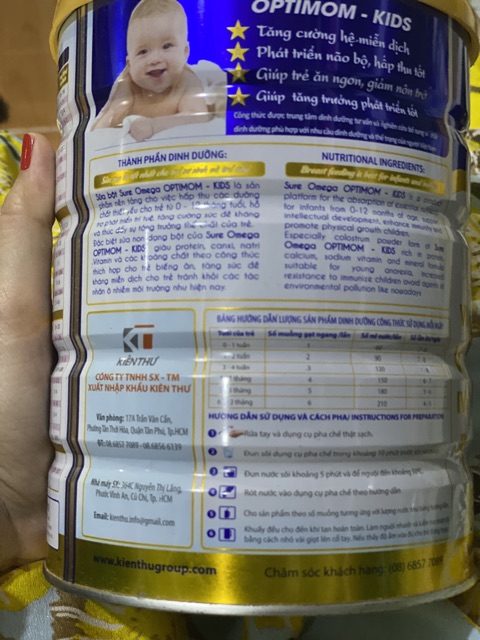 Sữa cho trẻ tiêu hoá kém sure mega