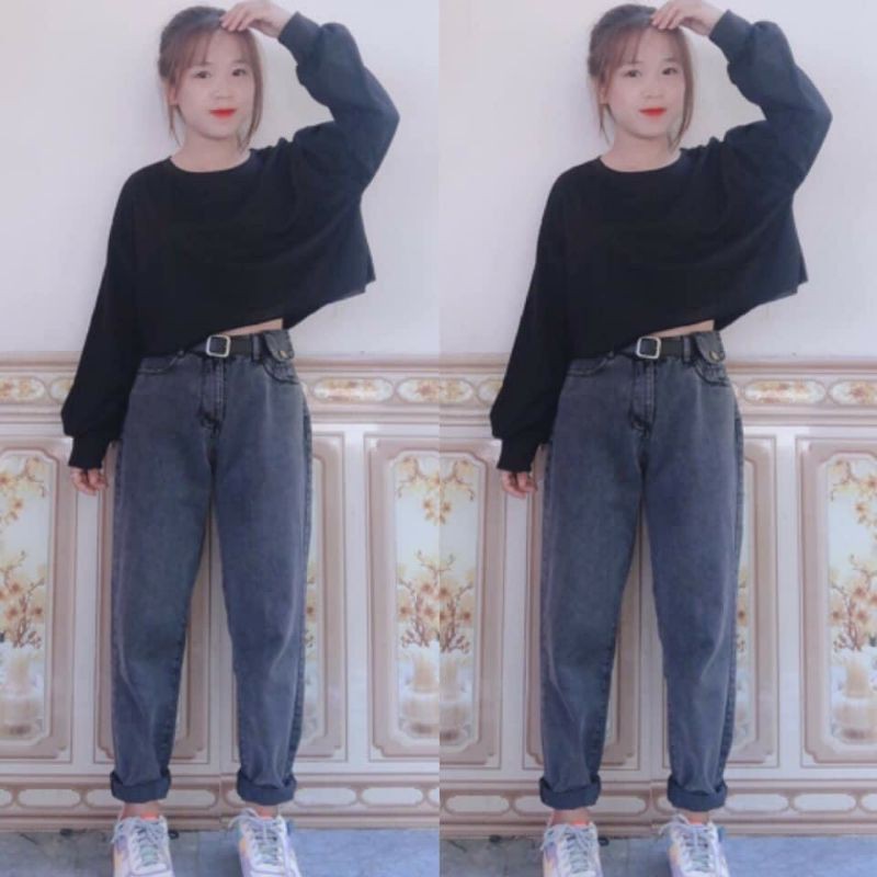 [XẢ KHO GIÁ SỐC Áo Tay Dài Croptop Form Rộng