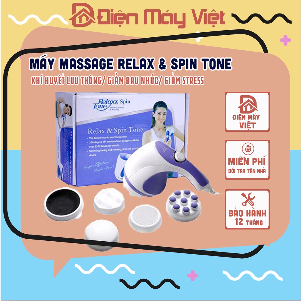 Máy matxa cầm tay, thư giãn đánh mỡ bụng hỗ trợ giảm mỡ toàn thân Relax and Spin Tone