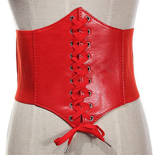 Coóc xê nịt bụng bằng da giả màu trơn độc đáo tiện dụng cho nữ