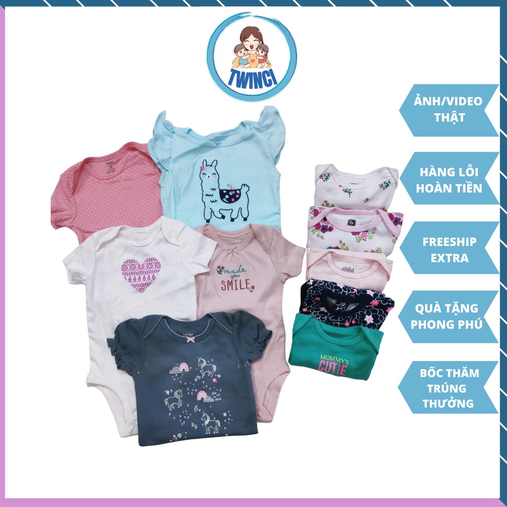 Combo 5 Bodysuit cho bé trai bé gái sơ sinh body chip baby chọn mẫu hoặc ngẫu nhiên NN001