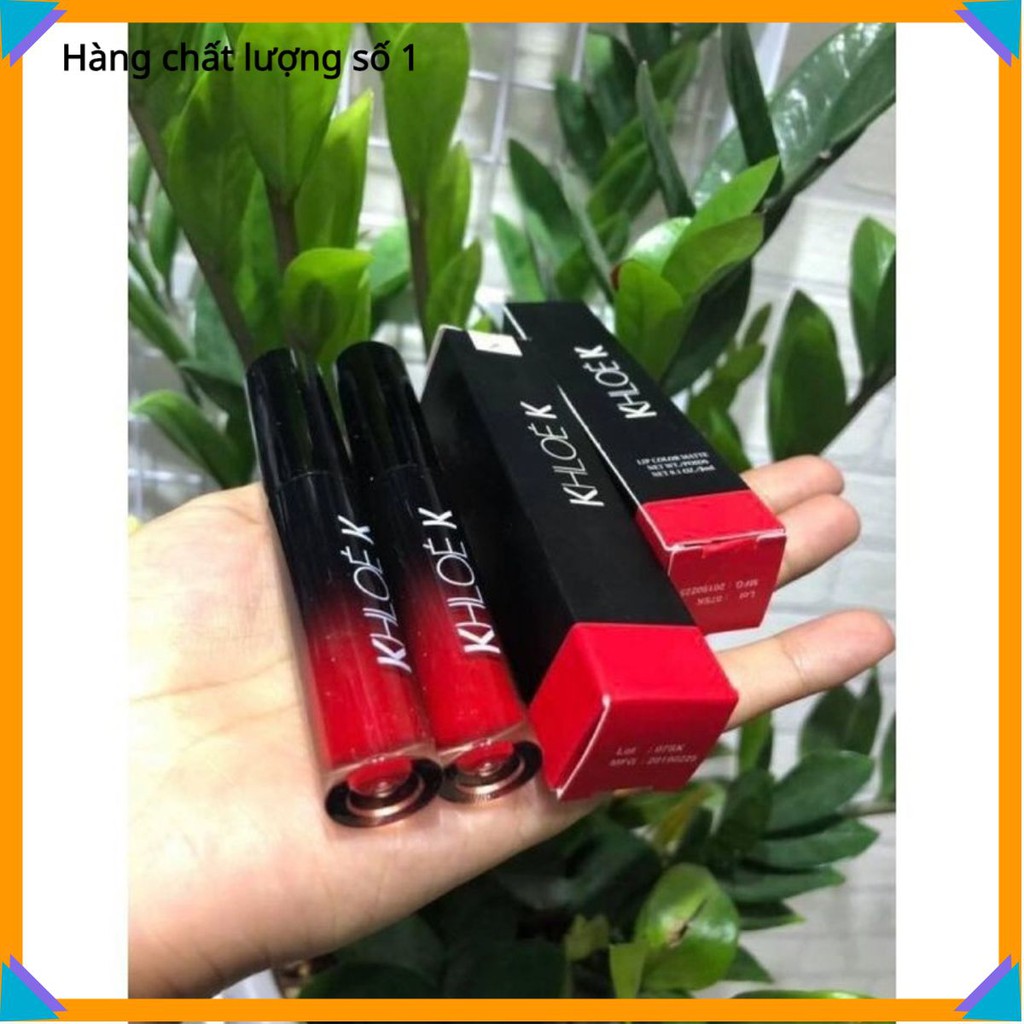 Combo 2 Son Dưỡng dạng kem Cao Cấp Khloe K Màu Đỏ Cam King.Shop.40