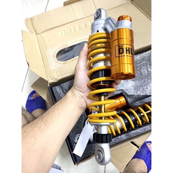 Phuộc sau Ohlins bình dầu lắp Wave, Dream… tăng chỉnh trên dưới. Đầy đủ phụ kiện