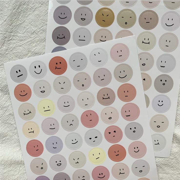 Sticker dán chấm tròn in họa tiết Emoji