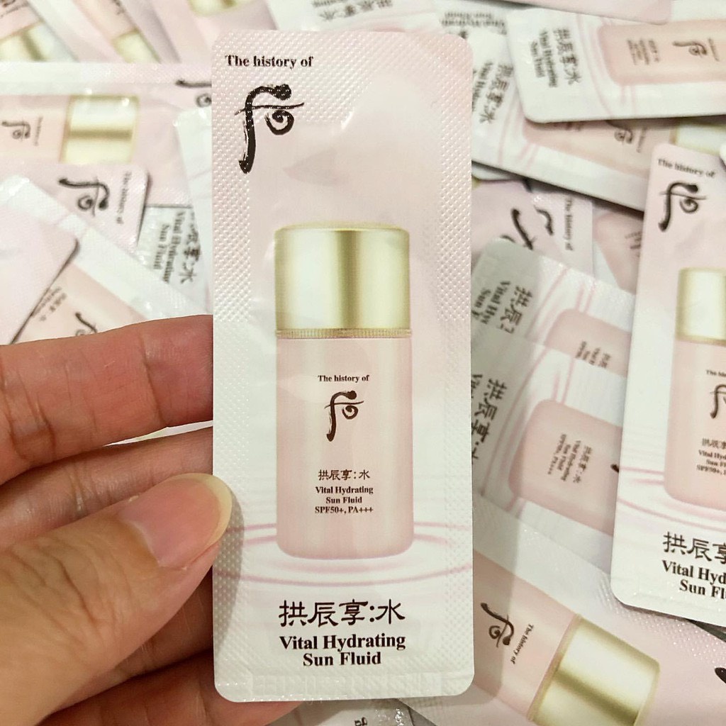 10 Gói chống nắng Whoo hồng dạng sữa mới Whoo Vital Hydrating Sun Fluid SPF50+ PA+++