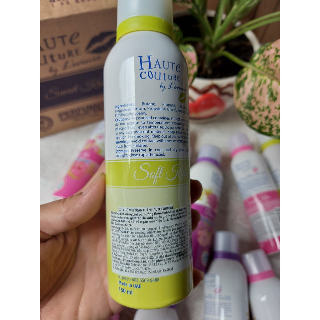 Xịt Khử Mùi Toàn Thân NỮ HAUTE COUTURE L'EVINIA Nước Hoa 150ml